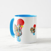 Berühmter Hahn von Barcelos Nr 06 - Blumenausgabe Tasse (Vorderseite Links)