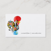 Berühmter Hahn von Barcelos Nr 06 - Blumenausgabe Visitenkarte (Rückseite)