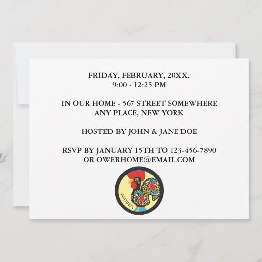 Berühmter Hahn von Barcelos Nr 06 Einladung (Rückseite)