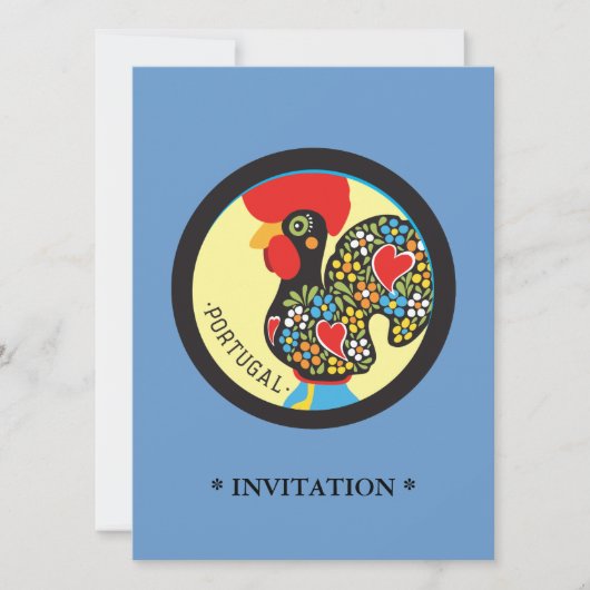 Berühmter Hahn von Barcelos Nr 06 Einladung (Vorderseite)