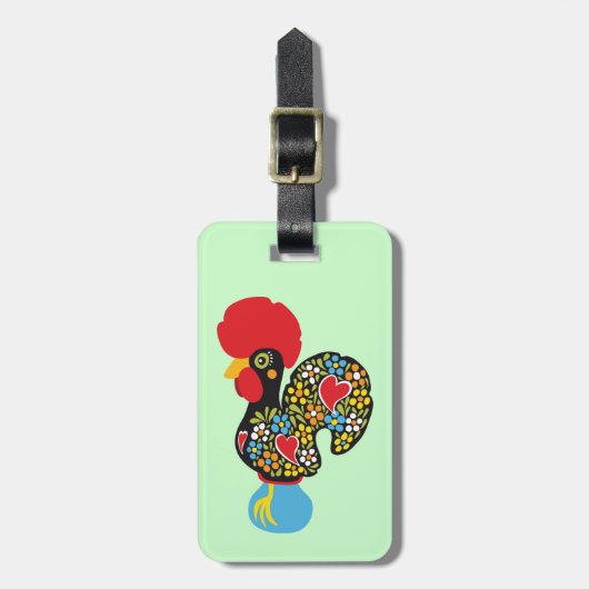 Berühmter Hahn von Barcelos Nr 06 Gepäckanhänger (Vorderseite vertikal)