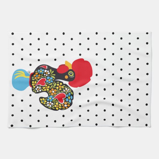 Berühmter Hahn von Barcelos Nr 06 - Tupfen Handtuch (Horizontal)