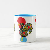 Berühmter Hahn von Barcelos Nr 06 Zweifarbige Tasse (Mittel)