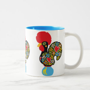 Berühmter Hahn von Barcelos Nr 06 Zweifarbige Tasse