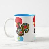 Berühmter Hahn von Barcelos Nr 06 Zweifarbige Tasse (Links)