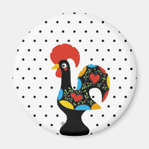 Berühmter Hahn von Barcelos Nr 09 - Tupfen Magnet