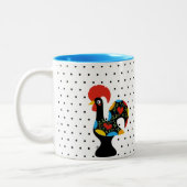 Berühmter Hahn von Barcelos Nr 09 - Tupfen Zweifarbige Tasse (Links)