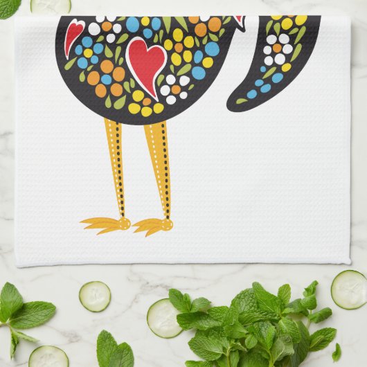 Berühmter Hahn von Barcelos Portugal Nr. 07 Geschirrtuch (Gefaltet)