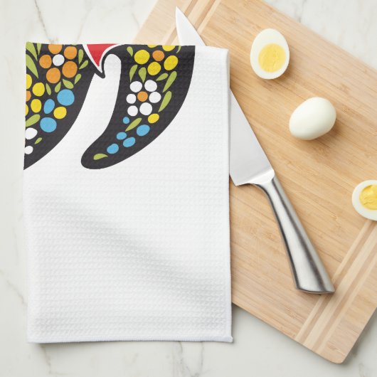 Berühmter Hahn von Barcelos Portugal Nr. 07 Geschirrtuch (Viertel Falte)