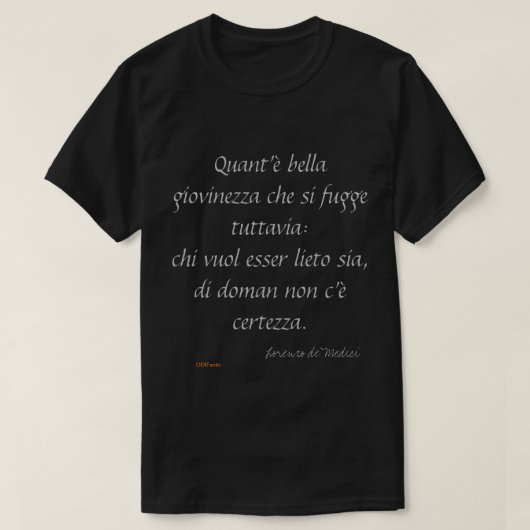 Berühmter italienischer Phrase T - Shirt (Design vorne)