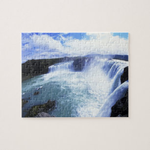 Berühmter Jodafoss-Wasserfall in Nord-Zentralislan Puzzle