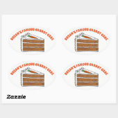 Berühmter Karottenkuchen, gebacken von Personalisi Ovaler Aufkleber (Blatt)