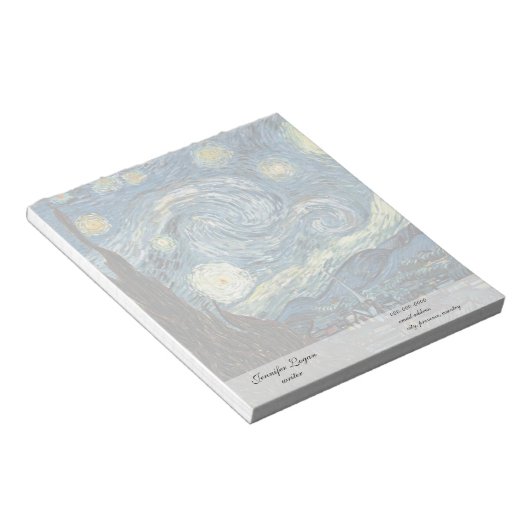 Berühmter Kunstdruck, Starry Night, Van Gogh Notizblock (angewinkelt)