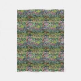 berühmter Künstler Vintagen Blumen Monet Gartens Fleecedecke