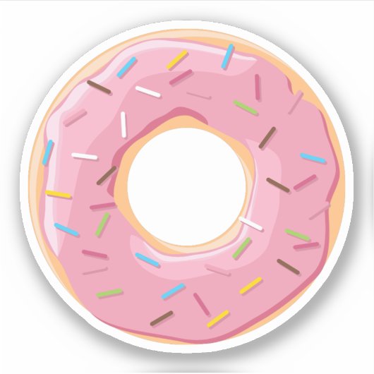 Berühmter Pink Donut mit Süßigkeiten-Sprinklen Aufkleber (Vorderseite)