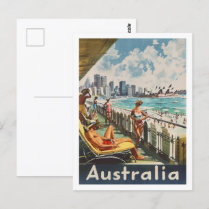 Berühmter Reiseort Australien Strand Vintage Postkarte