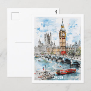 Berühmter Reiseort London England Postkarte