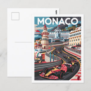 Berühmter Reiseort Monaco Postkarte