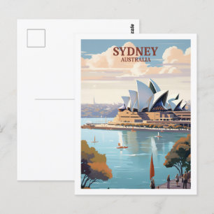 Berühmter Reiseort Sydney Australien im Vintage-St Postkarte