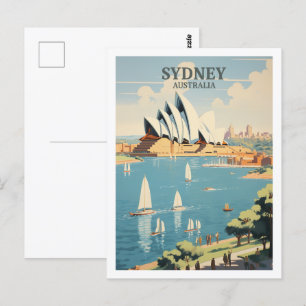 Berühmter Reiseort Sydney Australien im Vintage-St Postkarte