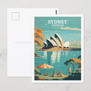 Berühmter Reiseort Sydney Australien im Vintage-St Postkarte