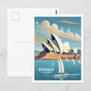 Berühmter Reiseort Sydney Australien im Vintage-St Postkarte