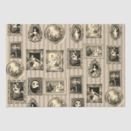 Berühmter Rokoko Kunst Gerahmte Antike Beige Decou Seidenpapier