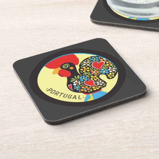 Berühmter Rooster von Barcelos Nr. 06 Getränkeuntersetzer (Linke Seite)