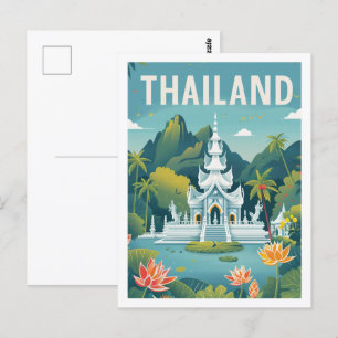 Berühmter thailändischer Reiseort im Vintage-Stil Postkarte