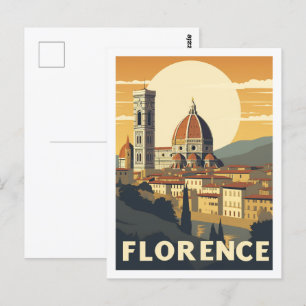 Berühmter Vintage-Reiseort Florenz Italien Postkarte