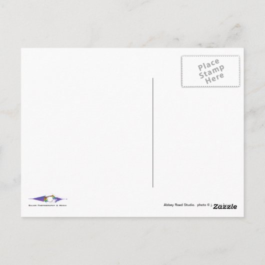 Berühmtes Abbey Road Studio Postkarte (Rückseite)