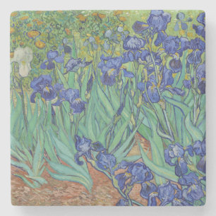 Berühmtes Blaue Schwertlilien-Blumen-Ölgemälde von Steinuntersetzer