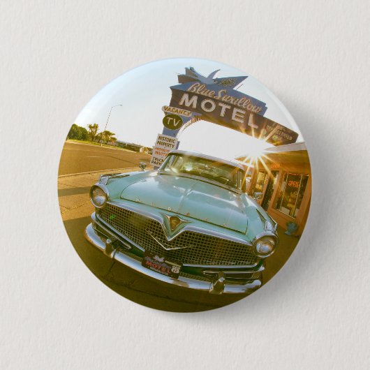 Berühmtes Blue Swallow Motel an der Route 66 Button (Vorderseite)