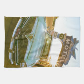 Berühmtes Blue Swallow Motel an der Route 66 Geschirrtuch (Horizontal)