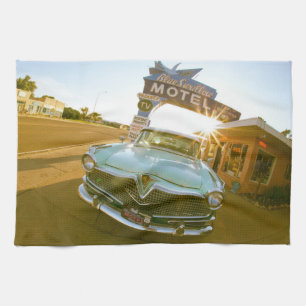 Berühmtes Blue Swallow Motel an der Route 66 Geschirrtuch