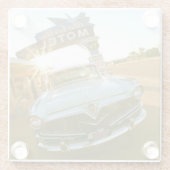 Berühmtes Blue Swallow Motel an der Route 66 Glasuntersetzer (Rückseite)