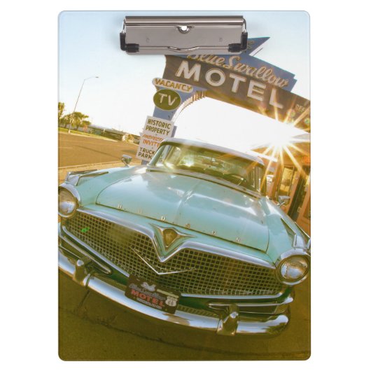 Berühmtes Blue Swallow Motel an der Route 66 Klemmbrett (Vorderseite)