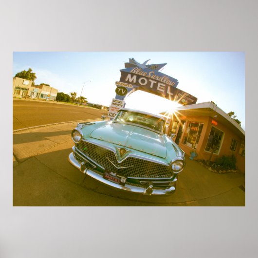 Berühmtes Blue Swallow Motel an der Route 66 Poster (Vorne)