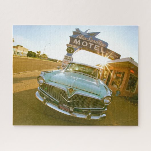 Berühmtes Blue Swallow Motel an der Route 66 Puzzle (Horizontal)