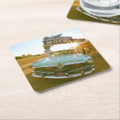 Berühmtes Blue Swallow Motel an der Route 66 Rechteckiger Pappuntersetzer (angewinkelt)