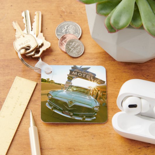 Berühmtes Blue Swallow Motel an der Route 66 Schlüsselanhänger (Schreibtisch)