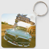 Berühmtes Blue Swallow Motel an der Route 66 Schlüsselanhänger (Rückseite)