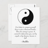 Berühmtes Buddha Quotes - Erobern Sie selbst Postkarte (Vorne/Hinten)