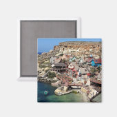 Berühmtes Dorf Popeye mit bunten Häusern, Malta Magnet (Vorderseite/Rückseite)