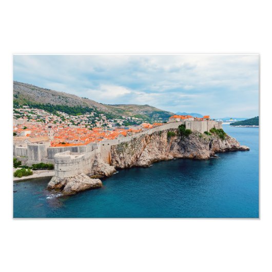 Berühmtes Dubrovnik Altstadt Dächer & Mauern - Kro Fotodruck (Vorne)