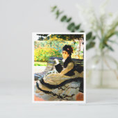 Berühmtes Gemälde Camille Monet auf dem Monte Tama Postkarte (Stehend Vorderseite)