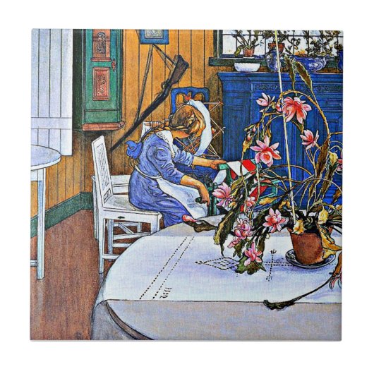 Berühmtes Gemälde, Inneres mit Kaktus Fliese (Vorderseite)