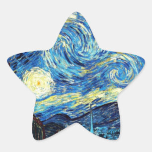 Berühmtes Gemälde von Van Gogh, Sternennacht Stern-Aufkleber