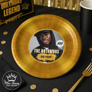 Berühmtes Hip-Hop-Goldene Schallplatte Benutzerdef Pappteller