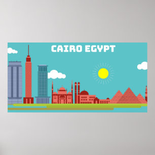 Berühmtes Kairo Ägypten Poster